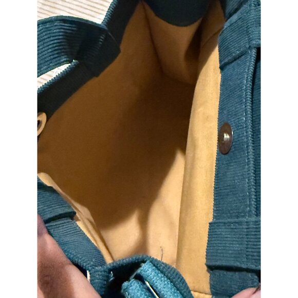 LETU Green Corduroy Tote Bag Adjustable Shoulder Strap 10X8 - Picture 4 of 14